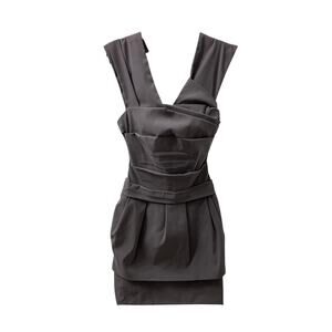 Preen By Thornton Bregazzi Grey Cocktail Mini Dress